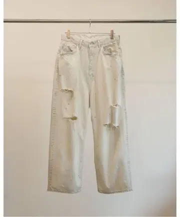ancellm 25SS 데미지 와이드 5P 데님 팬츠