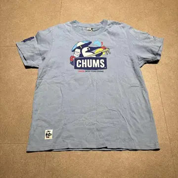 Chums 오리온 맥주 티셔츠 반팔 스카이블루 콜라보 여름 바다 S