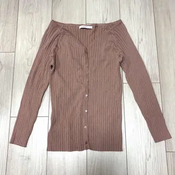 아나이 리브 V넥 가디건 레이온 나일론