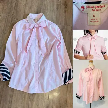 브룩스브라더스 보타이 블라우스 긴팔 셔츠 레지멘 리본 블라우스