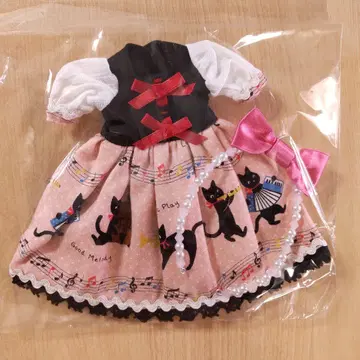 딜러 제작 아웃핏 고양이 원피스 핑크 1/6 인형