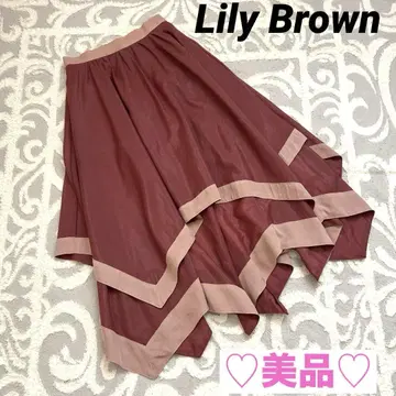 릴리 브라운 Lily Brown 이종 소재 헴라인 스커트