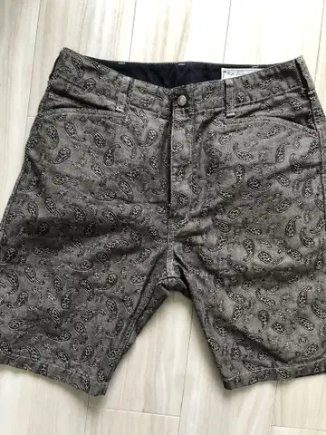 schott perfecto 페이즐리 무늬 숏팬츠 브라운 계열