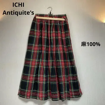 ichi Antiquites 이치 앤티크 타탄 체크 스커트 린넨