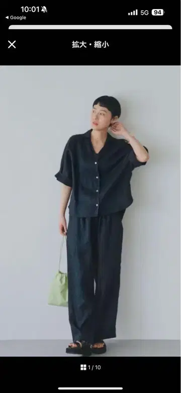 새상품 북유럽 생활용품점 올인원 프렌치 린넨 셋업 M