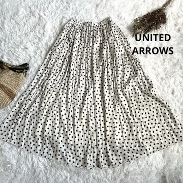 UNITED ARROWS 도트 개더 플레어 스커트 일본제 티어드