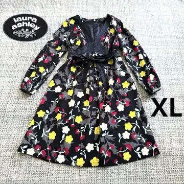 Laura Ashley 플라워 프린트 원피스 13호 긴팔 북유럽 무늬