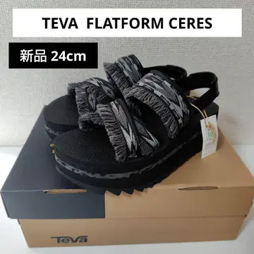 새상품 TEVA 샌들 블랙 24cm 통굽 emmi