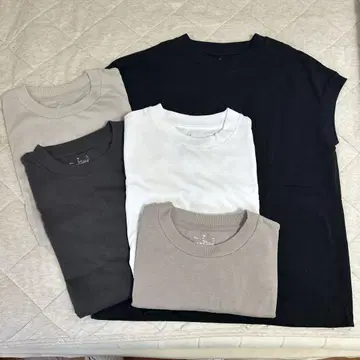 MUJI 슬리브리스 티셔츠 5장 세트