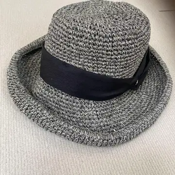 APPiA 리본 포함 밀짚모자 57cm 그레이/블랙