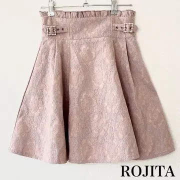 로지타 ROJITA 레이스 플레어 스커트 핑크 펄