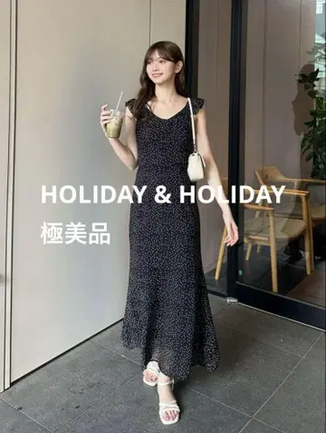 holidayandholiday 쉬폰 도트 롱 원피스
