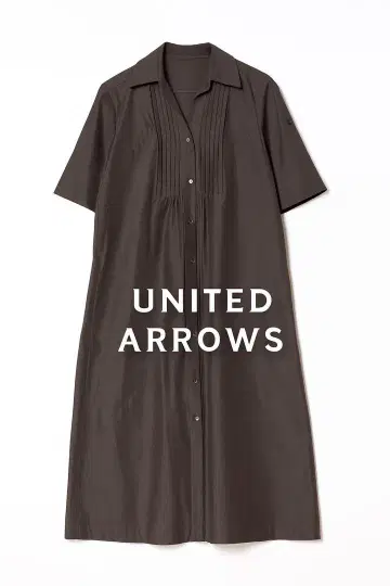 UNITED ARROWS 셔츠 원피스 다크 브라운 38 반팔 겉옷