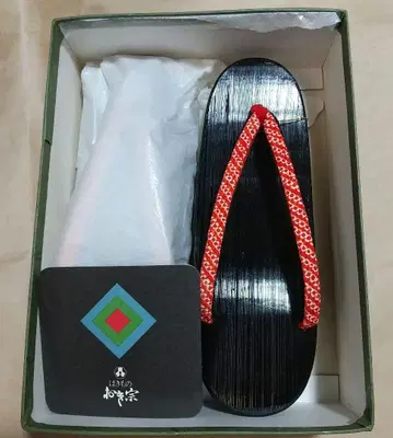 오키소 여성용 일본 나막신 조리 블랙