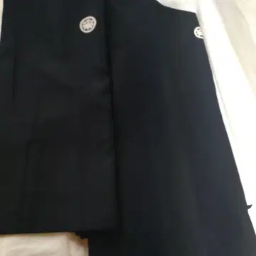 블랙 문장 기모노 겉옷 세트