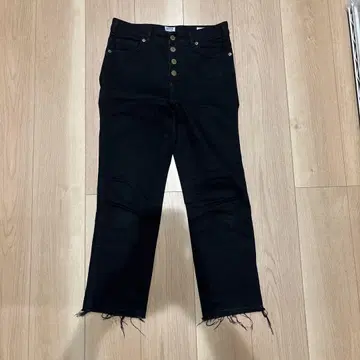 SOMETHING S.JANE 블랙 데님 하이 웨스트