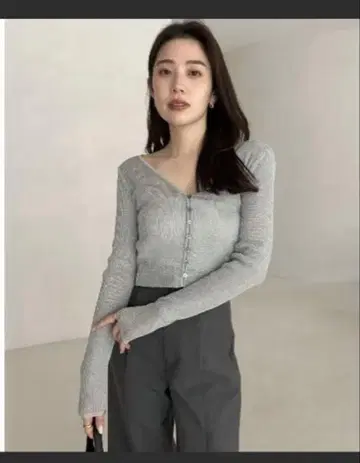 Anuance 완판! 그레이 버튼 니트 가디건