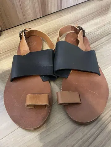 ZARA 미사용 컴포트 샌들 브라운 블랙 40 플립플랍