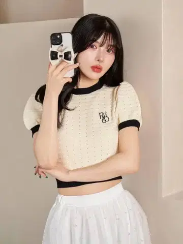 Darich 다리치 백 리본 퍼프 숄더 니트 탑