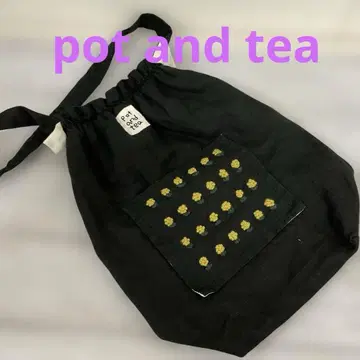 pot and tea 린넨 작은 꽃 자수 백 블랙 #C2938