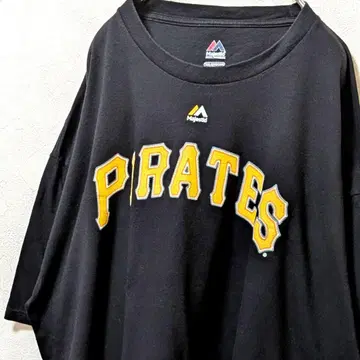 마제스틱 MLB 피츠버그 파이리츠 티셔츠 블랙 검정 2XL 구제 의류