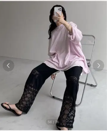 wee9s 빈티지 스타일 스트레이트 팬츠 패치워크 레이스 팬츠