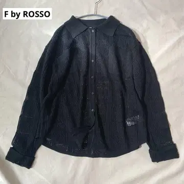 F by ROSSO 패턴 니트 셔츠 가디건 블랙 프리 사이즈