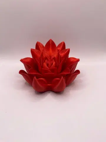 빨간색 연꽃 (실크) 3D 프린트 북 엔드