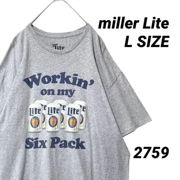miller Lite 맥주 회사 티셔츠 L 사이즈 그레이 빅 프린트