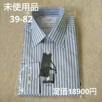미사용 dunhill 던힐 블루 화이트 스트라이프 와이셔츠 39-82