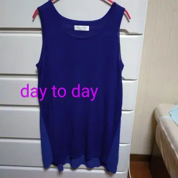 day to day 이소재 슬리브리스 튜닉 블루 사이즈 LL