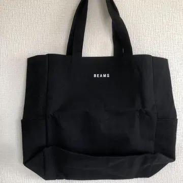 BEAMS 토트백 블랙 캔버스