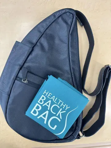 HEALTHY BACK BAG 바디백 가죽 네이비 S 사이즈