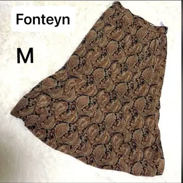 Fonteyn 페이즐리 무늬 플레어 스커트 드레이프감 스커트 M 일본제