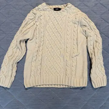 AZUL by MOUSSY 케이블 니트 스웨터 M 아이보리