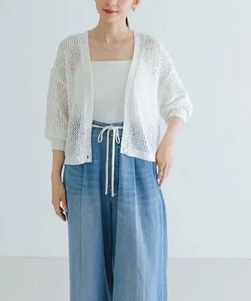 시스루 패턴 2WAY 니트 가디건 이번 시즌