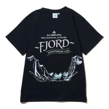 Mrs. GREEN APPLE FJORD 로고 티셔츠 블랙 M 사이즈