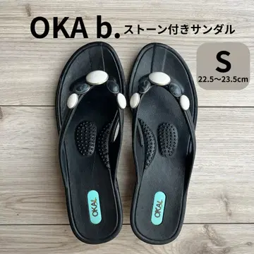 OKA b. 스톤 장식 모노톤 샌들 S 22.5~23.5cm