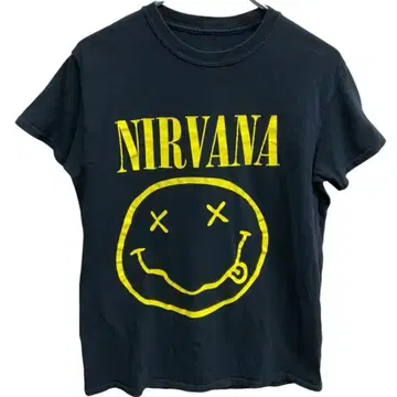 NIRVANA 남성용 락 티셔츠 블랙 S 알타나티브 락 [4656]