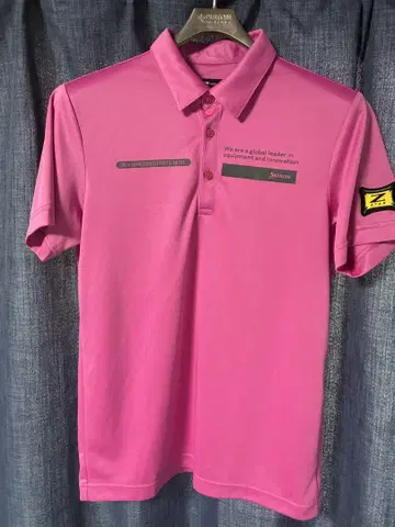 데상트 Srixon 피케 셔츠 핑크 반팔