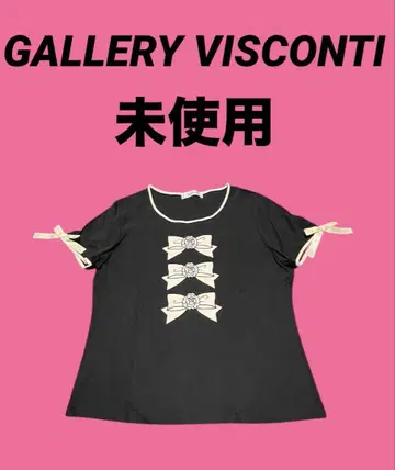 GALLERY VISCONTI 카멜리아 리본 무늬 티셔츠