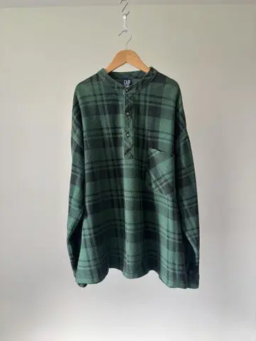 88s~90s "GAP" 티셔츠 헨리넥 롱T 그린