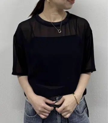LoungeDress 쉬폰 탑 프리 사이즈 블랙