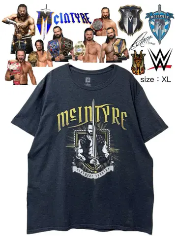 WWE Drew McIntyre XL 그레이 USA 구제 의류