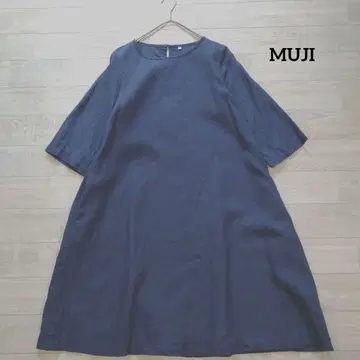 MUJI 무인양품 린넨 7부 소매 원피스 M