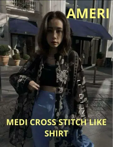 단시간 착용 새상품급 MEDI CROSS STITCH LIKE SHIRT