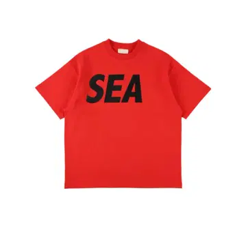 SEA WIND AND 오버 사이즈 티셔츠 빨간색