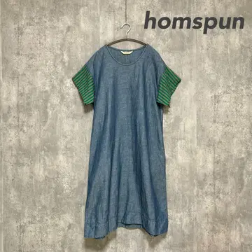 homspun 홈스펀 린넨 혼방 데님 원피스