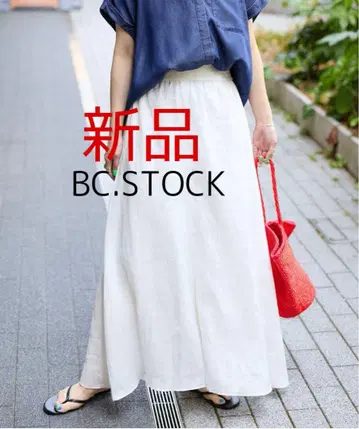 새상품 BC.STOCK 프렌치 린넨 개더 스커트