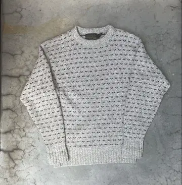 80s Eddie Bauer 바즈 아이 니트 USA제 블랙 택 그레이 M